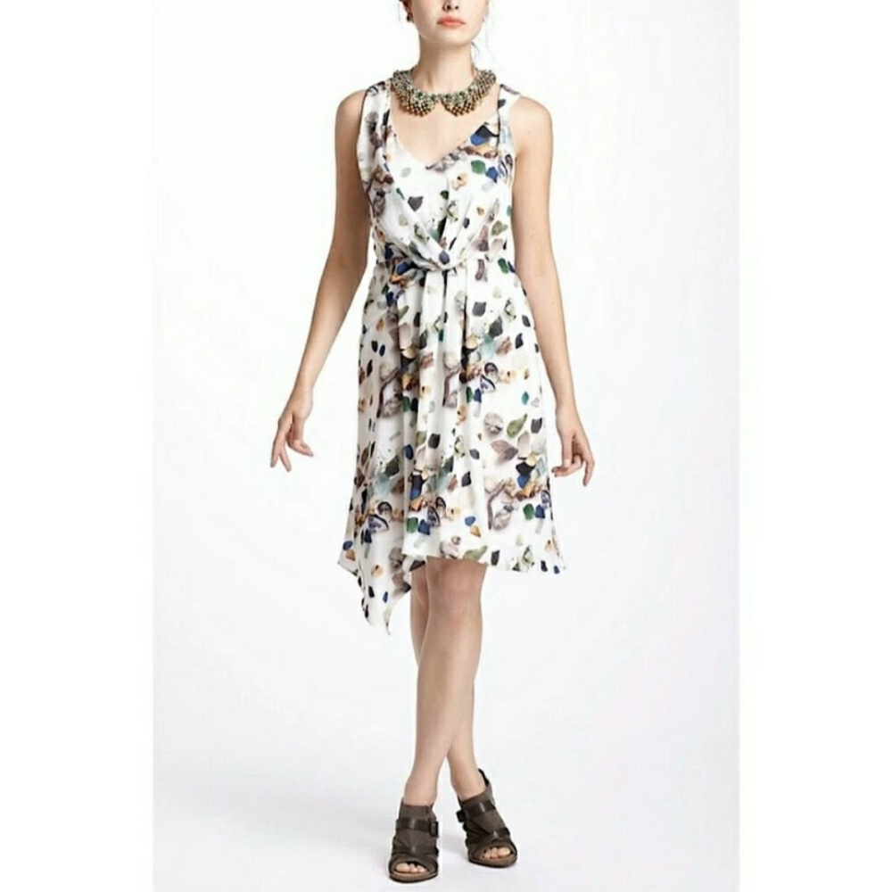ANTHROPOLOGIE MEADOWโ RUE Womenโs Dress Beach Treasures Flare Size 4